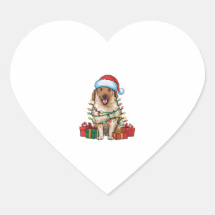 Sticker Cœur Éclairage de Noël chapeau berger anatolien Chien C