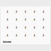 Sticker Cœur Éclairage de Noël Chapeau Welsh Springer Spaniel C (Feuille)
