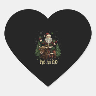 Sticker Cœur Éclairage de sapin de Noël femmes Santa montant la