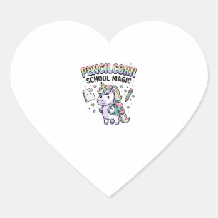 Sticker Cœur École de licorne Pencilcorn Magie Charmante Merch