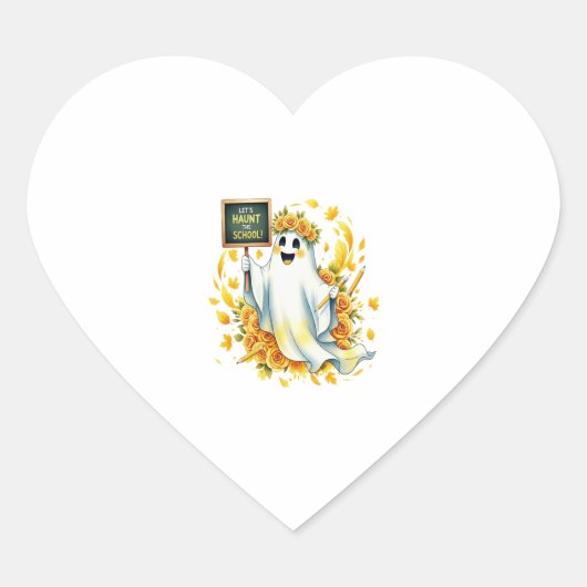 Sticker Cœur École Ghost Haunt Halloween (Devant)