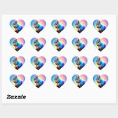 Sticker Cœur Écureuil Bleu Mangeant Un Fruit-323232 (Feuille)