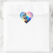 Sticker Cœur Écureuil Bleu Mangeant Un Fruit-323232 (Sac)
