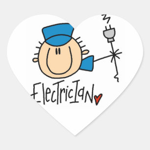 Sticker Cœur Électricien