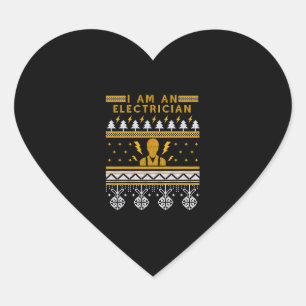 Sticker Cœur Électricien Électronique Vilain Sweat de Noël Cade