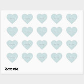 Sticker Cœur Elégant blanc amour Aqua Mint Mariage (Feuille)