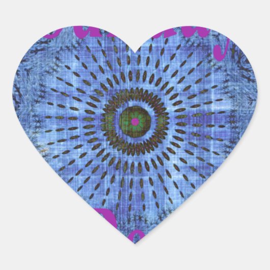 Sticker Cœur Elégant bleu denim motif vectoriel impression art (Devant)