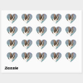 Sticker Cœur Élégant Boston Terrier (Feuille)