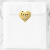 Sticker Cœur Elégant Diamond Heart LOVE Gold Foil Mariage Seals (Sac)