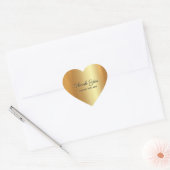 Sticker Cœur Elegant Faux Gold Thank You Custom Text Luxury (Enveloppe)