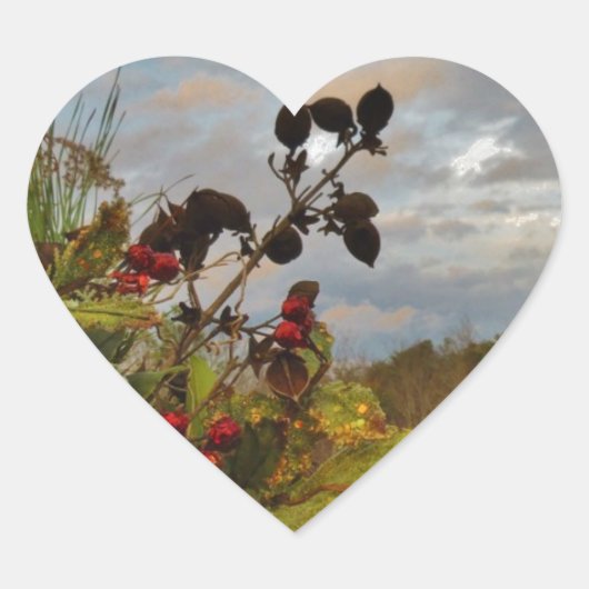 Sticker Cœur Elegant Holly Christmas, (Devant)