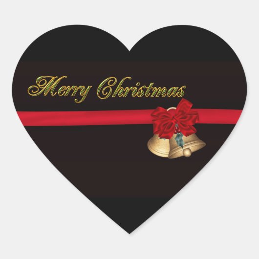 Sticker Cœur Élégant Joyeux Noël (Devant)