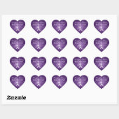 Sticker Cœur Elégant Mariage Date Romantique Paris violet (Feuille)
