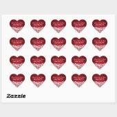 Sticker Cœur Élégant mariage Date Star Sparkle Red (Feuille)