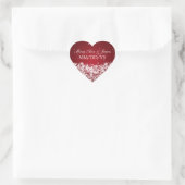 Sticker Cœur Élégant mariage Date Star Sparkle Red (Sac)