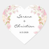 Sticker Cœur Élégant Mariage rose (Devant)