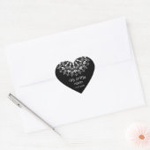 Sticker Cœur Élégant mariage simple noir et blanc (Enveloppe)