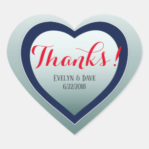 Sticker Cœur Élégant merci couple les textes faits sur commande