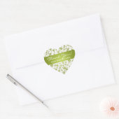 Sticker Cœur Élégant Merci Floral Motif Lime Vert (Enveloppe)