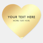 Sticker Cœur Elégant Modèle moderne tendance Noir et Or (Devant)