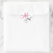 Sticker Cœur Élégant Monogramme de mariage Swirl Favoriser les  (Sac)