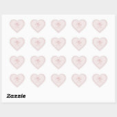 Sticker Cœur Élégant Monogramme rose simple (Feuille)