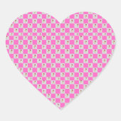 Sticker Cœur Élégant Motif à fleurs rose et blanc (Devant)