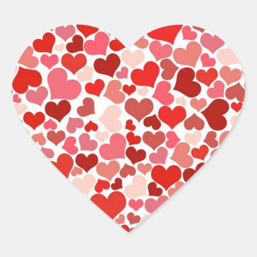 Sticker Cœur Élégant Motif de Red Heart (Devant)