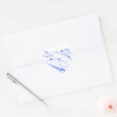 Sticker Cœur Elégant motif Marbre blanc bleu (Enveloppe)