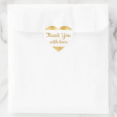 Sticker Cœur Elégant or & Merci blanc Mariage Glam (Sac)