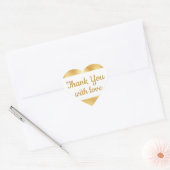 Sticker Cœur Elégant or & Merci blanc Mariage Glam (Enveloppe)