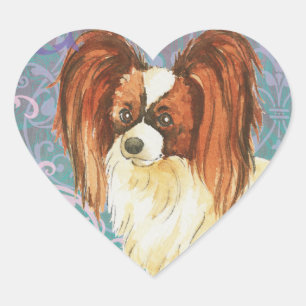 Sticker Cœur Élégant Papillon