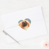 Sticker Cœur Elégant Pekingese (Enveloppe)