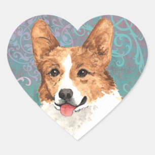 Sticker Cœur Elégant Pembroke Welsh Corgi