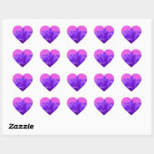 Sticker Cœur Elegant Purple Raspberry Floral (Feuille)