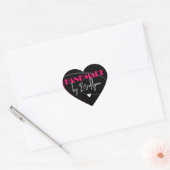 Sticker Cœur Élégant rose vif fait main avec coeur d'amour (Enveloppe)