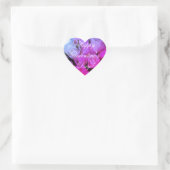 Sticker Cœur Élégant rose violet Roses Floral Joyeux Valentin (Sac)