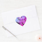 Sticker Cœur Élégant rose violet Roses Floral Joyeux Valentin (Enveloppe)