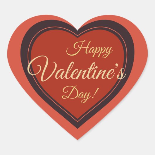 Sticker Cœur Élégant Saint-Valentin rétro rouge vacances CC0979 (Devant)