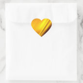 Sticker Cœur Elégant Satin Or Faux Texture Look (Sac)