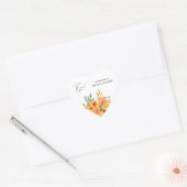 Sticker Cœur Élégant shower de mariage floral (Enveloppe)