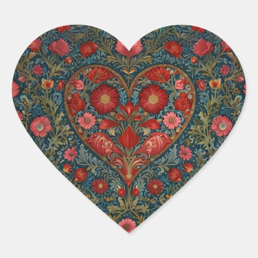 Sticker Cœur Elegant Victorian Valentines Day heart design (Devant)