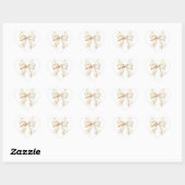 Sticker Cœur Elegant White Bow Baby Shower (Feuille)