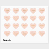 Sticker Cœur Élégante calligraphie Mariage Blush Simple Rose (Feuille)