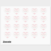 Sticker Cœur Elégante dentelle rose Ornat Paisley (Feuille)