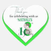 Sticker Cœur Élégante fête du 18e anniversaire (Devant)