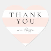 Sticker Cœur Éléments modernes élégants pêche et rayures blanch (Devant)