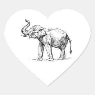 Sticker Cœur Éléphant d'Asie