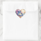 Sticker Cœur Eléphant mangeant la glace d'été (Sac)