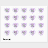 Sticker Cœur Eléphant mou avec biberon (Feuille)